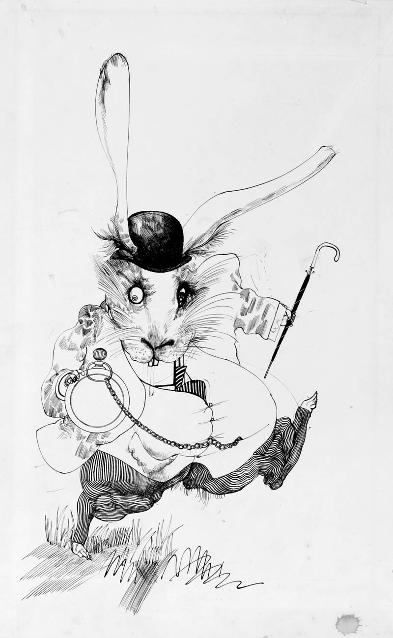 Illustration for article titled Ralph Steadman's artwork for Alice in Wonderland takes you to Gonzoland